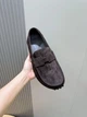 Мужские лоферы Hermes Эрмес из замши темно-коричневого цвета, натуральная кожа, классические мокасины 41 размер - изображение 2