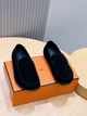 Чоловічі лофери Hermes Ермес замшеві чорні, натуральна шкіра, класичні мокасини 41 розмір - зображення 1