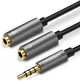 Кабель Ugreen AV141 3.5mm Male to 2x3.5mm Female Headset Splitter 20 см Black (UGR-30619) - изображение 3