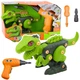 Ігровий набір LEAN Toys Динозавр для складання DIY з шуруповертом Зелений 725045 (5905991054054) - зображення 4