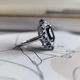 Серебряное кольцо с сапфиром nano, вес изделия 4,96 гр (2205975) - изображение 5