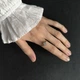 Серебряное кольцо с фианитами, вес изделия 1,9 гр (2207733) - изображение 6