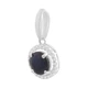 Серебряная подвеска с сапфиром 2.995ct, фианитами (2180883) - изображение 2