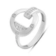 Серебряное кольцо с фианитами 0.26ct, вес изделия 1,88 гр (2197706) - изображение 1