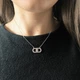 Серебряное колье с фианитами, вес изделия 3,97 гр (2209157) - изображение 8