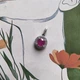 Серебряная подвеска с рубином 1.5ct, фианитами (2205289) - изображение 3