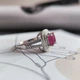 Срібна каблучка з натуральним рубіном 3.673ct, фіанітами, вага виробу 4,69 гр (2205050) - зображення 5