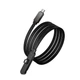Кабель Hoco U150 Type-C - Type-C PD60W (3A) 1.2м нейлоновый для быстрой зарядки с боковым штекером и подставкой Black - изображение 1