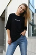 Жіноча футболка з принтом вільного крою з віскози подовжена Seventeen L-XL Чорний (2000000177601) - изображение 2