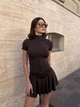 Жіночий топ на блискавці з V-подібним вирізом Uaclothes 42 Коричневий (like37754-181851364) - изображение 2
