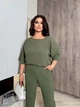 Жіночий костюм (брюки+кофта вільного крою) Uaclothes 50-52 Хакі (like37797-182281358) - изображение 3