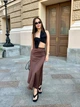 Жіноча шовкова максі спідниця Uaclothes 56/58 Коричневий (like37762-1819313117) - изображение 1