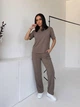 Жіночий легкий спортивний костюм (футболка+штани) Uaclothes 46-48 Капучино (like37720-181511350) - зображення 4