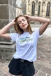 Жіноча футболка з принтом вільного крою з віскози літня Seventeen S-M Білий (2000000177410) - изображение 4