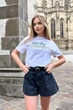 Жіноча футболка з принтом вільного крою з віскози літня Seventeen S-M Білий (2000000177410) - изображение 6