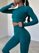 Бесшовный костюм UACTIVE для фитнеса лосины с Pushup и топрашгард изумрудный S (MA04) - изображение 4