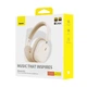 Бездротові Bluetooth навушники Baseus Bowie H1i Noise - Cancellation Wireless Headphones |портативна стерео гарнітура, Bluetooth 5.3, AUX, Type-C, до 100 годин відтворення, 600 мАг, вбудований мікрофон, шумозаглушення| Бежевий - зображення 10