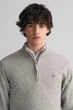 Чоловіча сіра вовняна кофта SUPERFINE LAMBSWOOL HALF ZIP Gant L 87213 - изображение 4