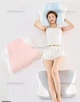 Ортопедична подушка Memory Foam 65×50×23 см для ніг та шиї – ергономічна, з ефектом пам'яті, рожева KT8001213 - зображення 2