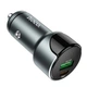 Автомобільний зарядний пристрій Type-C+USB HOCO Z42 Light з дисплеєм 20 W сріблястий - изображение 2