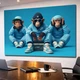 Інтер'єрна картина три мавпи «GANGSTER MONKEY 2.0» - для офісу - 40х60 см - изображение 3