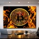 Картина для офісу - Палаючий Bitcoin - 100х130 см - зображення 2