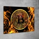 Картина на полотні Палаючий Bitcoin - Подарунок трейдеру та декор в офіс - 50х70 см - зображення 1