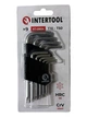 Набір ключів Г-подібних TORX, з отвором, 9 шт., Т10-Т50, Cr-V INTERTOOL HT-060 - зображення 1