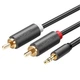 Аудіокабель Ugreen AV102 AUX 3.5 мм – 2 × RCA 5 м сірий - изображение 1