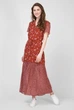 Жіноча бордова сукня з візерунком MIX PRINT Gant 36 4503084 - изображение 3