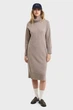 Жіноча бежева вовняна сукня HERRINGBONE DETAIL ROLLNECK DRESS Gant S 4502078 - изображение 3