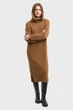 Жіноча коричнева вовняна сукня HERRINGBONE DETAIL ROLLNECK DRESS Gant XS 4502078 - изображение 3