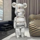 Фигурка Bearbrick серебряного цвета на подставке SUPREME 155 см. Дизайнерская игрушка Беарбрик. Фигурка Be@rbrick - изображение 3