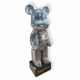 Фигурка Bearbrick серебряного цвета на подставке SUPREME 155 см. Дизайнерская игрушка Беарбрик. Фигурка Be@rbrick - изображение 8