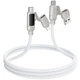 Дата кабель HOCO U152 Fortune 4in1 Type-C to Lightning/Type-C to USB 240W (1.2m) (Light Gray) (250938) - изображение 3