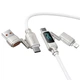 Дата кабель HOCO U152 Fortune 4in1 Type-C to Lightning/Type-C to USB 240W (1.2m) (Light Gray) (250938) - изображение 5