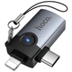 Перехідник HOCO UA46D OTG 2in1 Lightning male/Type-C male to USB female (Metal gray) (250903) - зображення 5