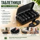 Таблетница - органайзер для лекарства на 7 дней (утро / день / вечер) - футляр для таблеток и витаминов, дорожный контейнер, еженедельный кейс для медикаментов, черная - изображение 5