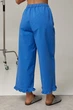 Свободные укороченные котоновые брюки с рюшами Lurex Синий S (1605) - изображение 2