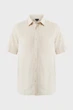 Чоловіча бежева лляна сорочка BRANDON Basic linen shirt short sleeve Mexx XL MF007200251M - зображення 4