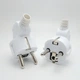 Вилка штепсельна, розбірна кутова вилка із заземленням Schuko ЄС 16A EU Plug Adapter White - изображение 5