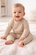Костюм для малюків кофта штани для хлопчика та дівчинки Twins Baby бежевий 74 см - зображення 1