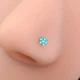 Серьга для пирсинга носа Цветок со стразами из бижутерного сплава 1 шт. Голубой с серебристым - изображение 2