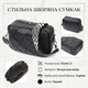 Жіноча горизонтальна сумка Vintage із натуральної шкіри чорного кольору для міського стилю (bg224fash06) - зображення 3