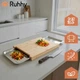Бамбукова кухонна обробна дошка з контейнерами Ruhhy 25707, 40×28,5 см, 2 висувні ємності - зображення 2