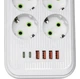Удлинитель сетевой белый на 6 розеток для ежедневного использования 4 USB-A + 2USB Type-C длина кабеля 5 м корпус из ABS-пластика - изображение 7