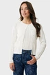 Жіночий білий кардиган PEONY classic ajour cardigan Mexx L MF006600451W - зображення 1