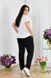 Спортивный костюм женский демисезонный из двунитки с короткорукавным свитшотом и зауженными брюками большие размеры G&M M-3106-PP1-363 48 Размер цвет Белый - изображение 3
