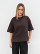Футболка из плотного 100% хлопка «Бейсик» ROMASHKA Коричневый, One size Petite, 18920 - изображение 1
