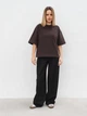 Футболка из плотного 100% хлопка «Бейсик» ROMASHKA Коричневый, One size Petite, 18920 - изображение 2